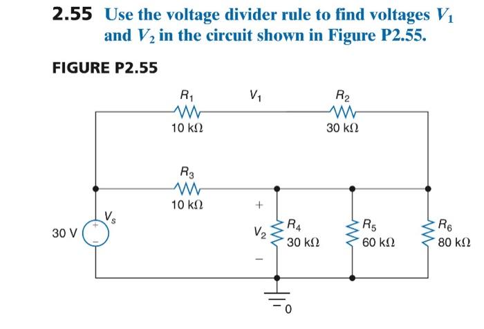 Solved 2.49 Use the voltage divider rule to find voltages V1 | Chegg.com