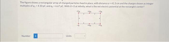 Solved The figure shows a rectangular array of charged | Chegg.com