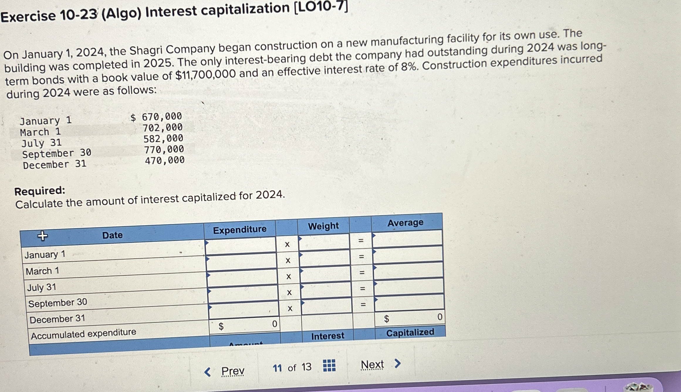 Solved Exercise 10-23 (Algo) ﻿Interest capitalization | Chegg.com
