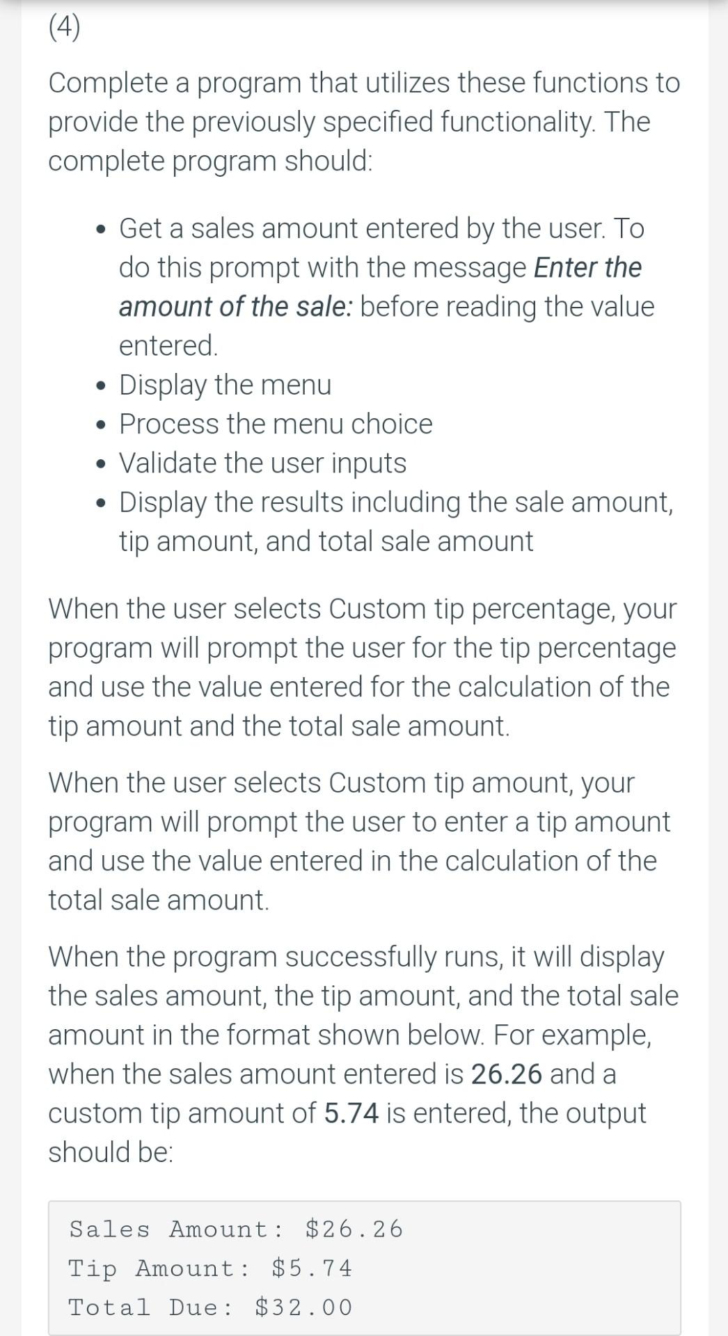 Solved Problem Statement For this assignment we will develop | Chegg.com