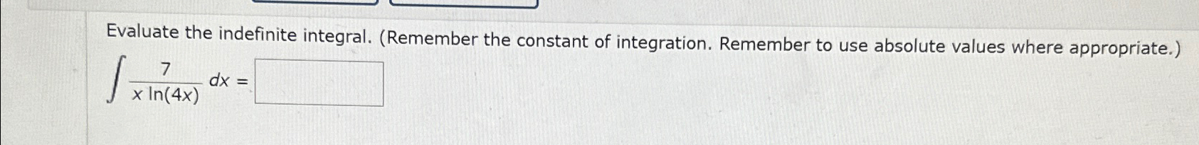 Solved Evaluate the indefinite integral. (Remember the | Chegg.com