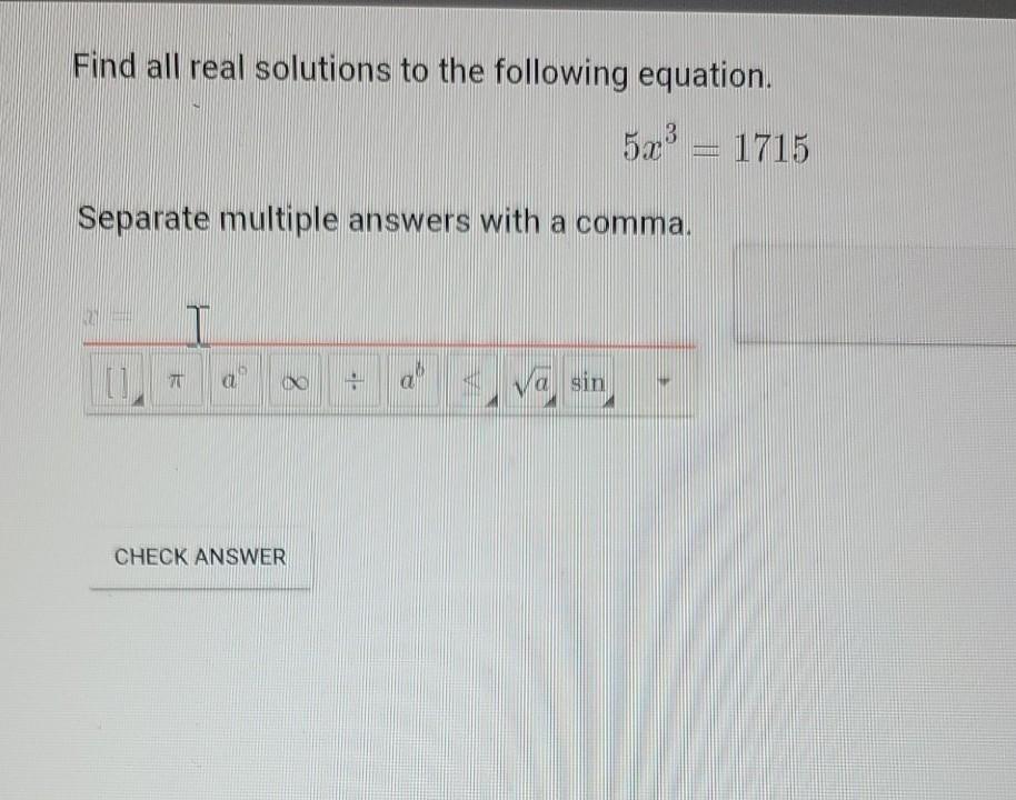 Solved Find all real solutions to the following equation. | Chegg.com