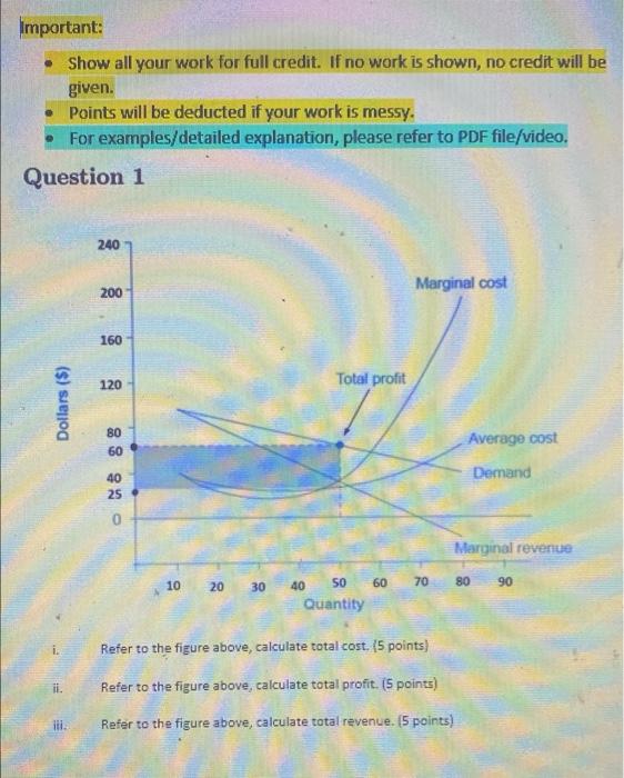 Solved Important: • Show all your work for full credit. If | Chegg.com