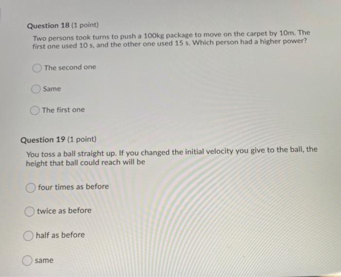Solved Question 21 (1 point) Object 1 has mass 1kg and is | Chegg.com