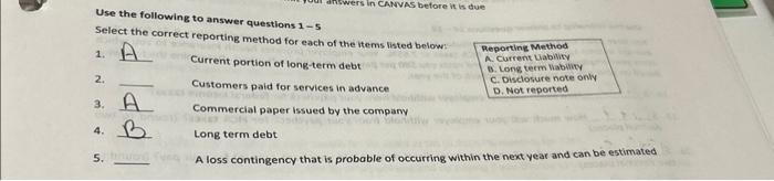 Solved Use the following to answer questions 1−5 Select the | Chegg.com
