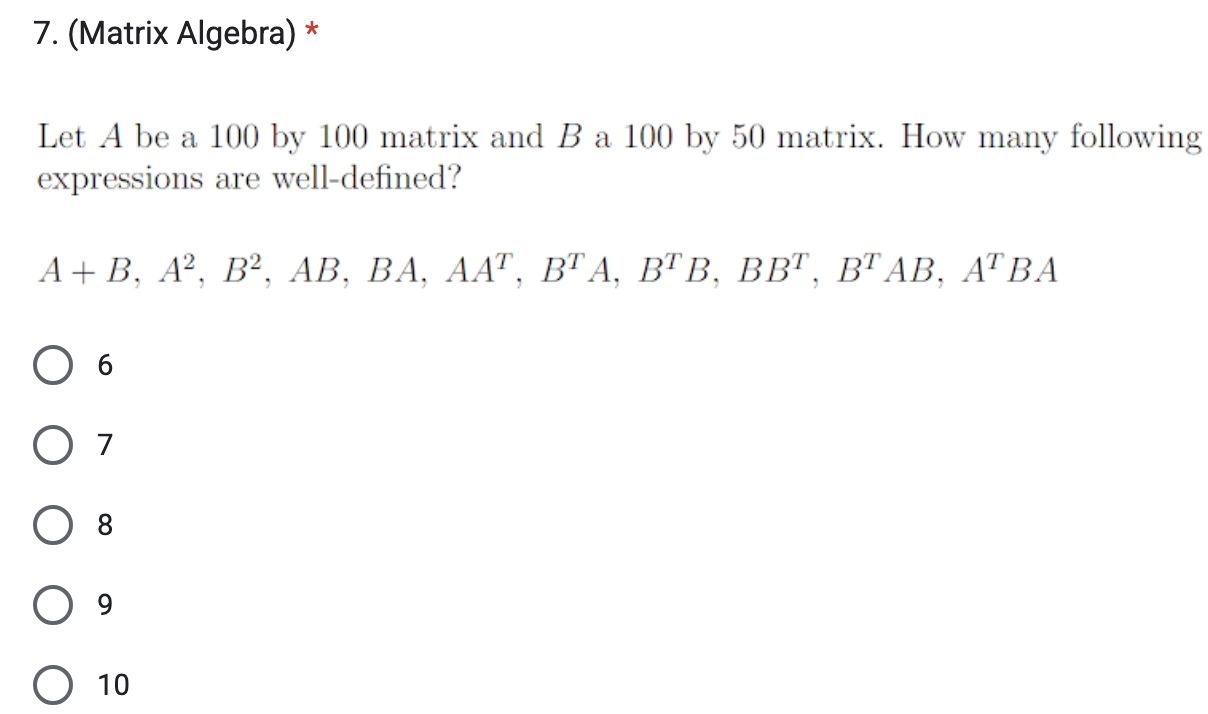 Solved (Matrix ﻿Algebra) *Let A be a 100 by 100 ﻿matrix and | Chegg.com
