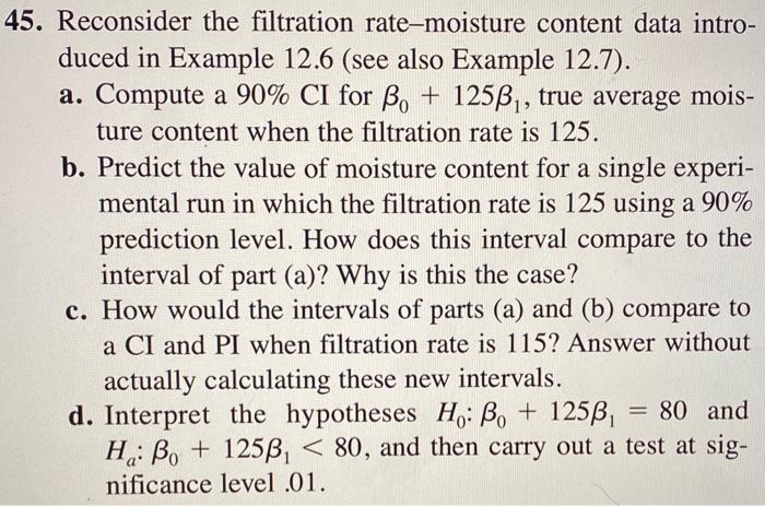 Solved 45. Reconsider the filtration rate-moisture content | Chegg.com