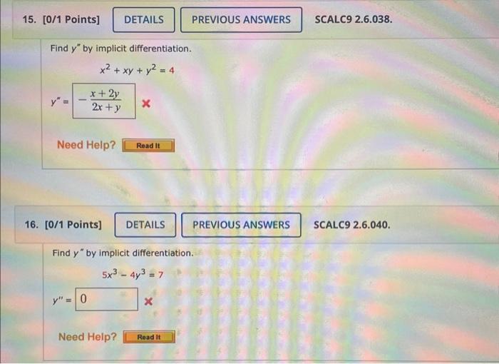 Solved Consider The Following. 3x8+y7=4x (a) Find Y′ By | Chegg.com