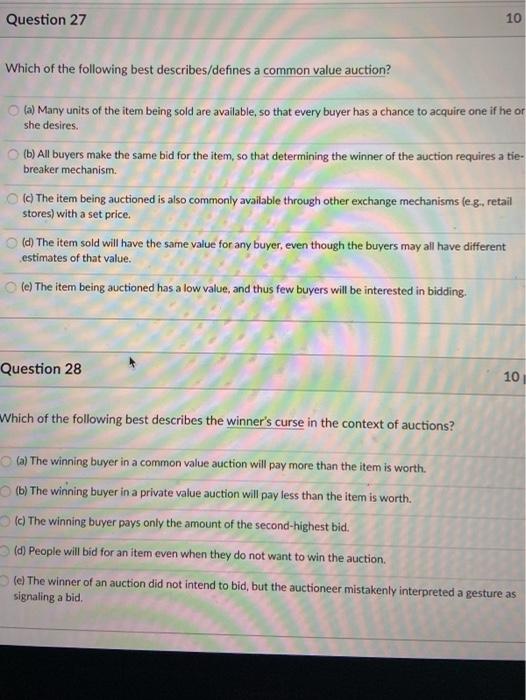 Solved Question 27 10 Which of the following best | Chegg.com