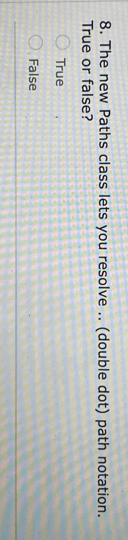 Solved The new Paths class lets you resolve .. (double dot) | Chegg.com