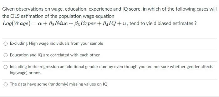 Solved Suppose that you are interested in the effect of | Chegg.com