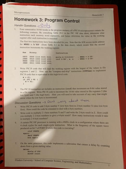 Solved Homework 3: Program Control Handin Questions 1. Four | Chegg.com