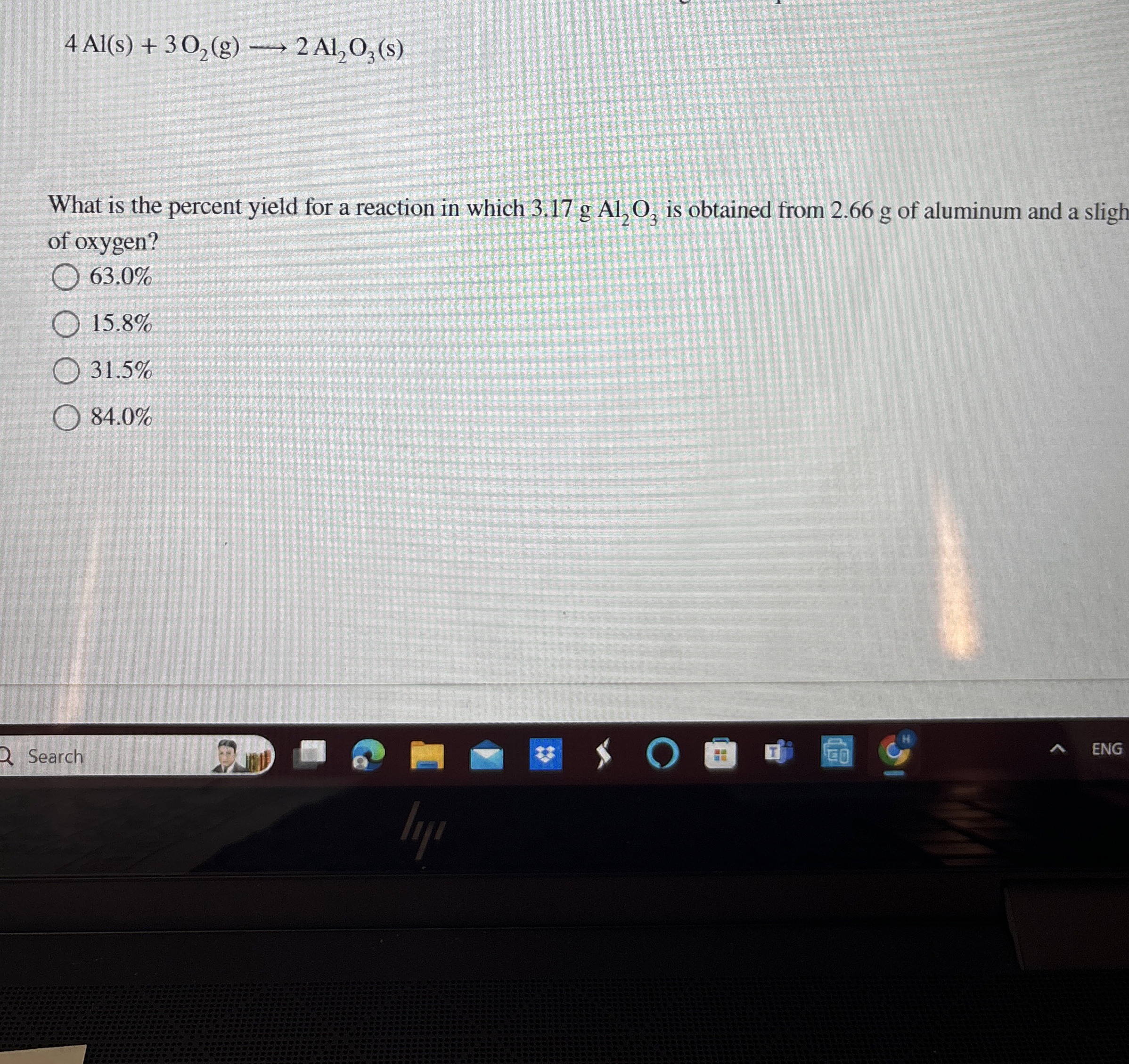Solved 4Al(s)+3O2(g)longrightarrow2Al2O3(s)What is the | Chegg.com