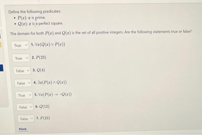 Solved Define The Following Predicates Pxx Is Prime 2993