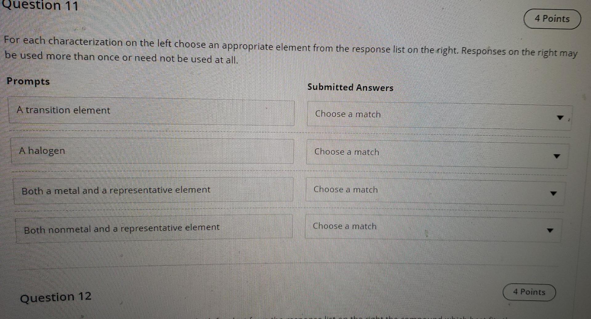 Solved Question 11 4 Points For each characterization on the | Chegg.com