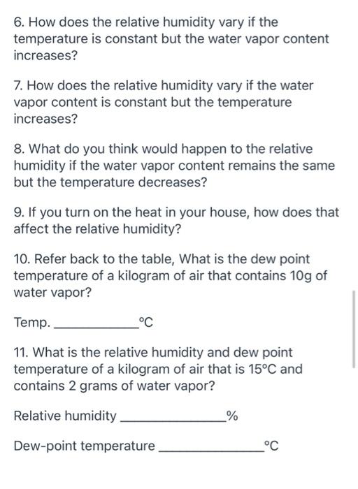 Solved 1. What is the water vapor capacity for a kilogram of | Chegg.com