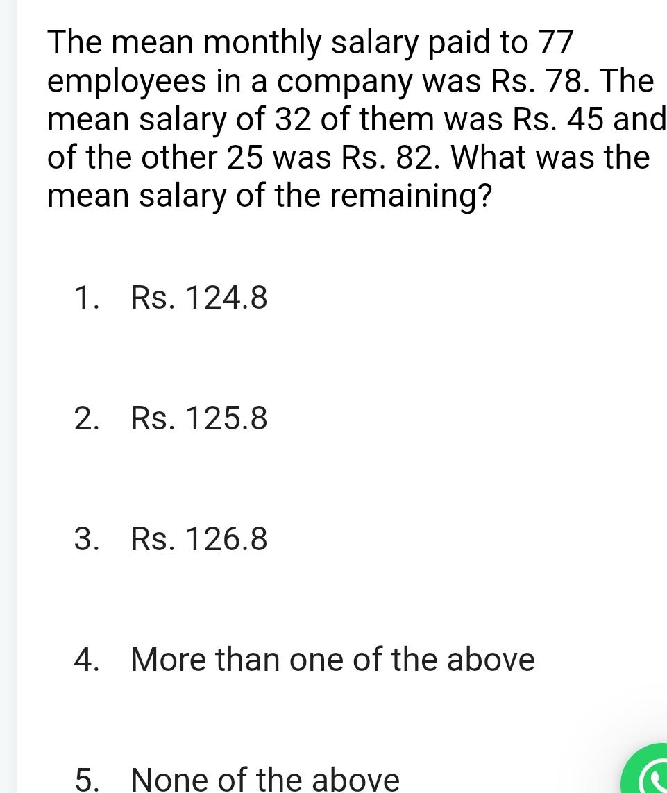 Solved The mean monthly salary paid to 77 ﻿employees in a | Chegg.com
