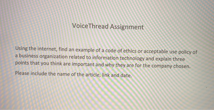 Solved VoiceThread Assignment Using The Internet, Find An | Chegg.com