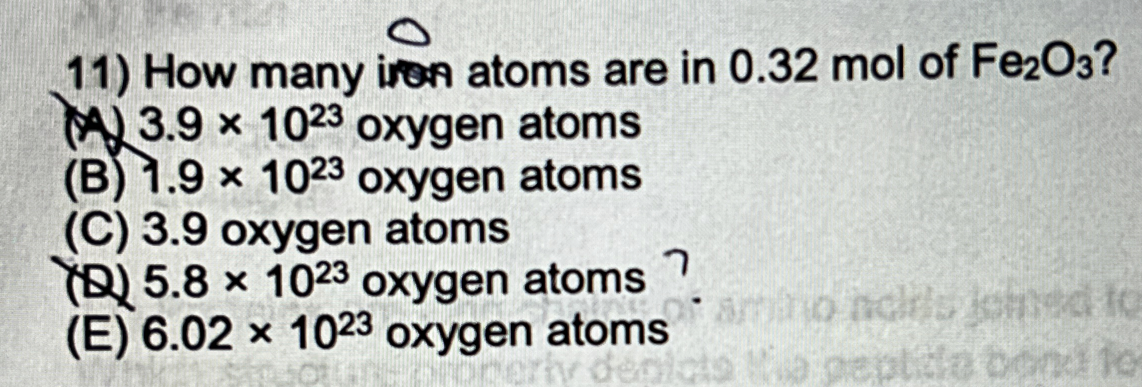 Solved How many oxygen atoms are in 0.32 ﻿mol of | Chegg.com