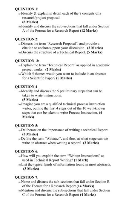 QUESTION 1: a) Identify \& explain in detail each of | Chegg.com
