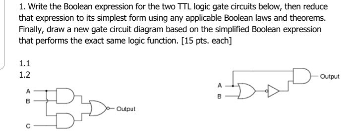 Solved 1 Write The Boolean Expression For The Two Ttl Lo Chegg Com