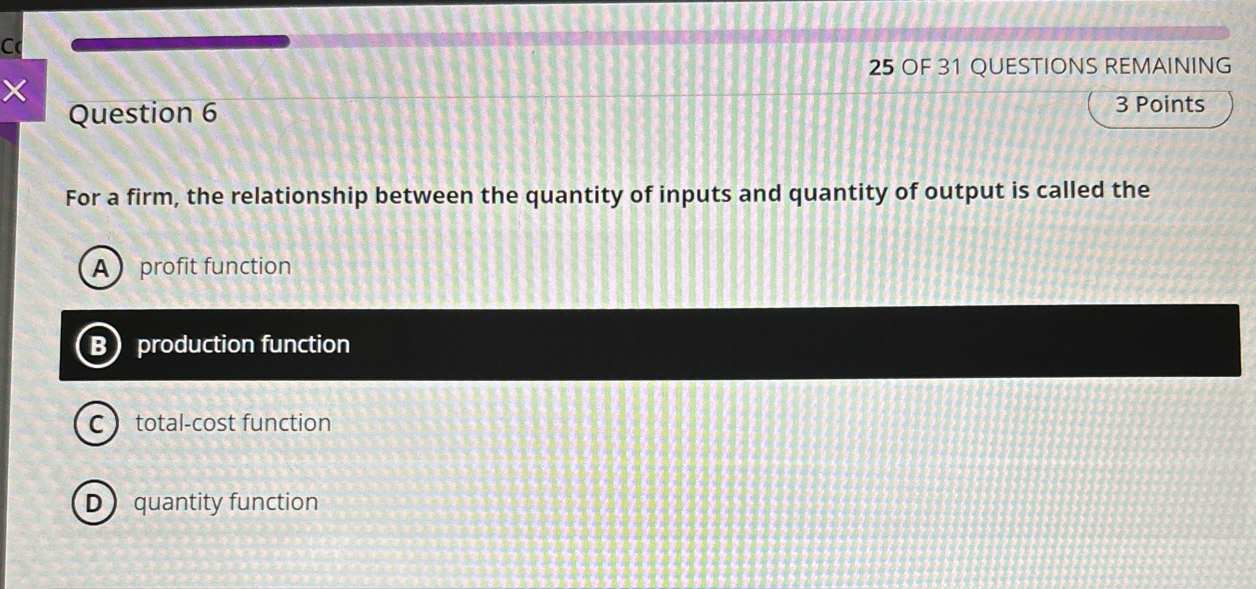 Solved Question 6For a firm, the relationship between the | Chegg.com