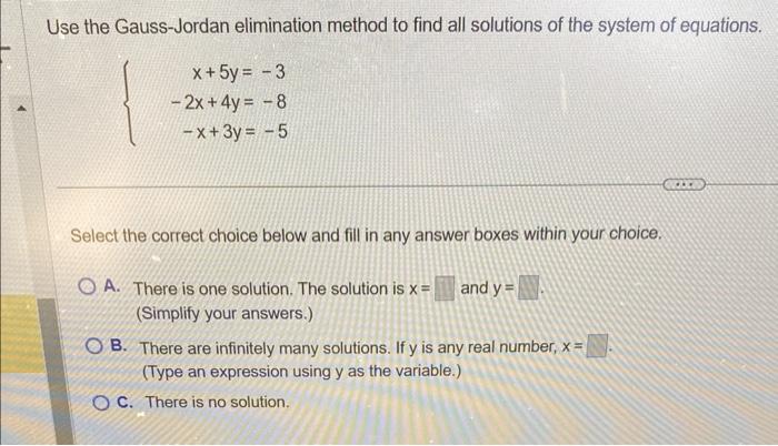 Solved Find Three Solutions To The System Of Equations Shown | Chegg.com