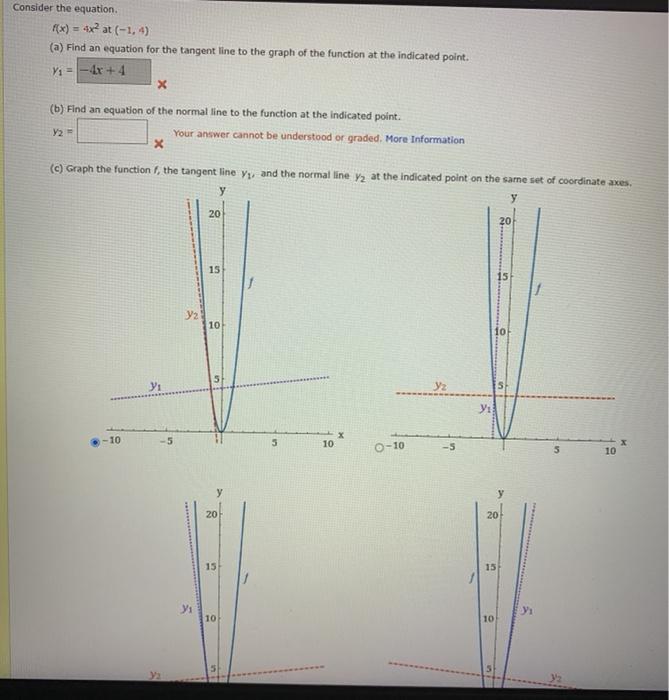 Solved Consider the equation. F(x) = 4x2 at (-1.4) (a) Find | Chegg.com