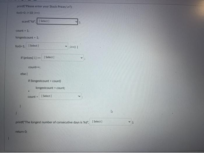 Solved Complete the program below by selecting the correct | Chegg.com