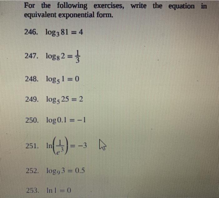 Solved For the following exercises, write the equation in | Chegg.com