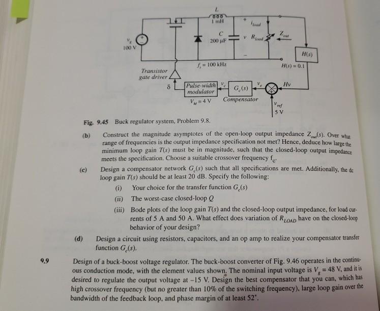 Design of a buck regulator to meet closed-loop output | Chegg.com