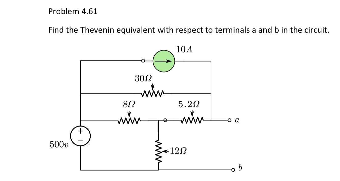 Solved Problem 4.61Find the Thevenin equivalent with respect | Chegg.com
