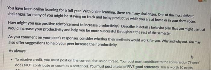 Solved You have been online learning for a full year. With | Chegg.com