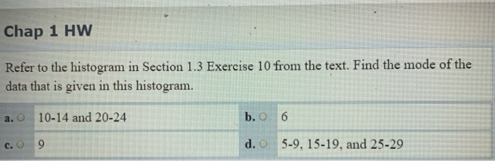 Solved Chap 1 HW Refer to the histogram in Section 1.3 | Chegg.com