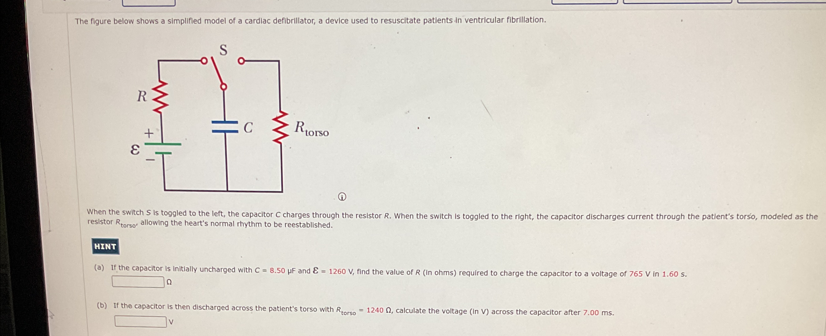 Solved The figure below shows a simplified model of a | Chegg.com