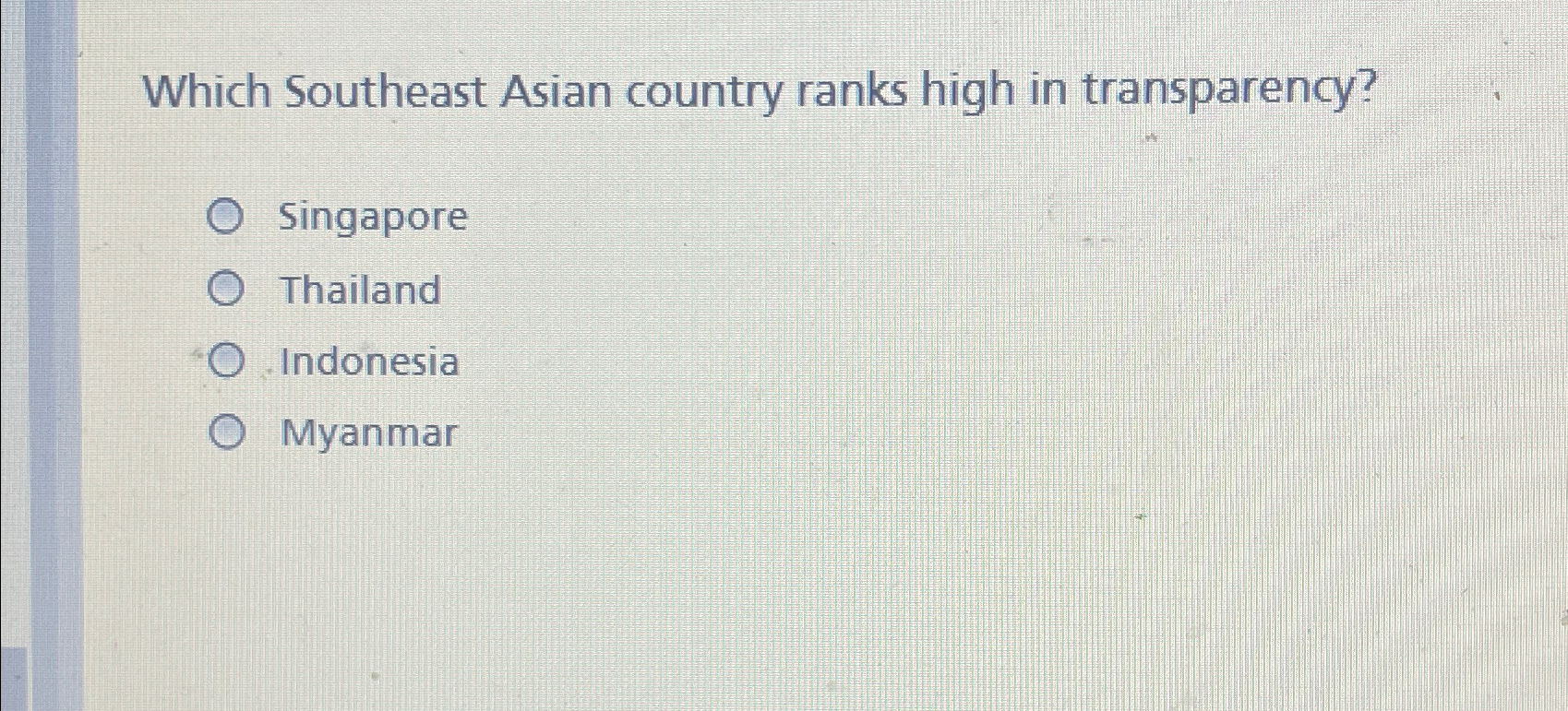 Solved Which Southeast Asian country ranks high in | Chegg.com