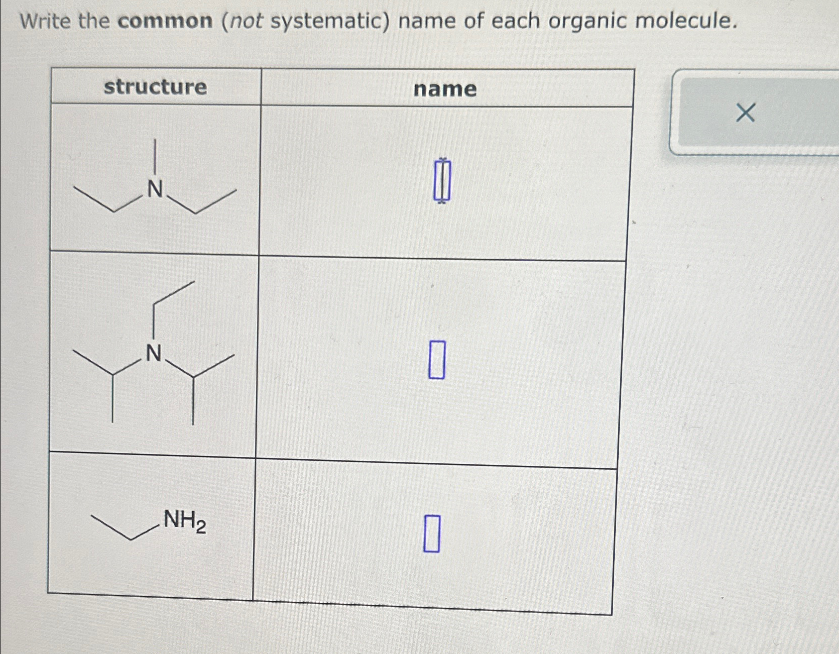 Solved Write the common (not systematic) ﻿name of each | Chegg.com