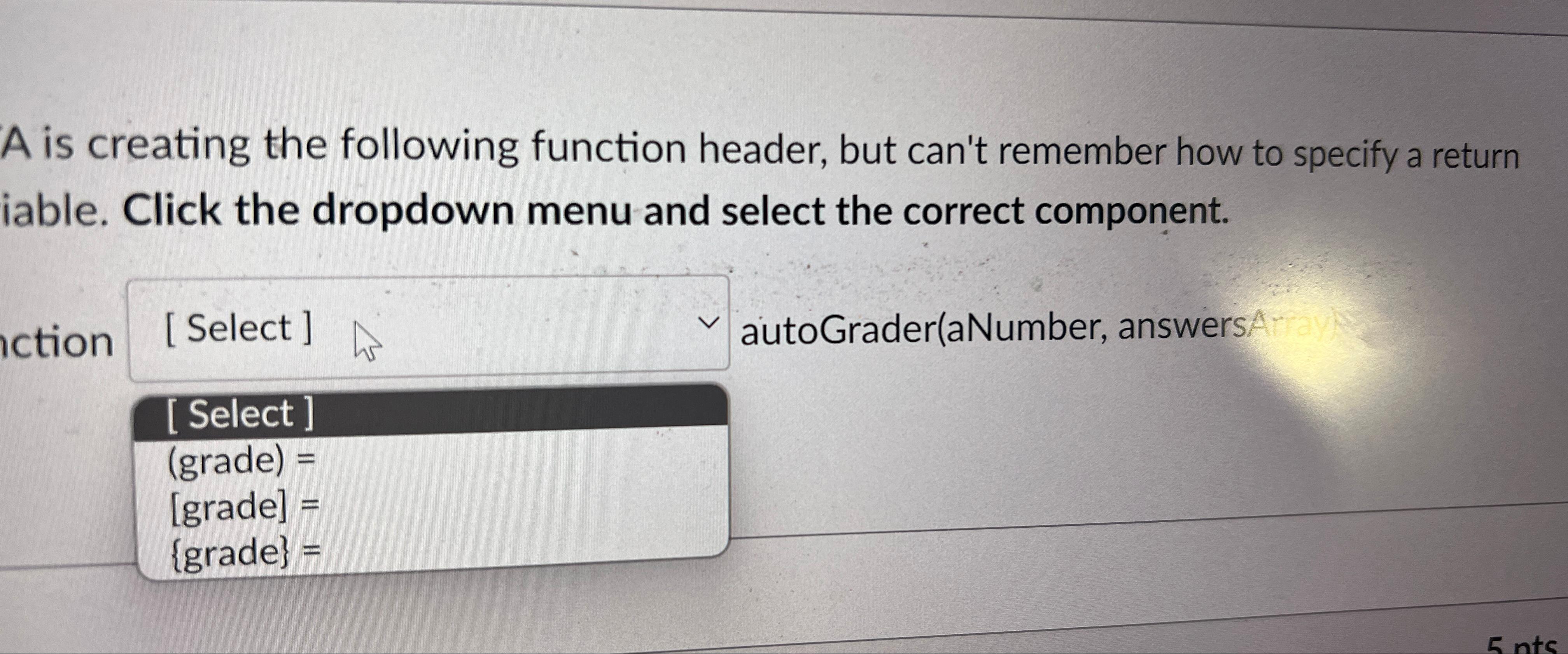 Solved A Is Creating The Following Function Header, But | Chegg.com