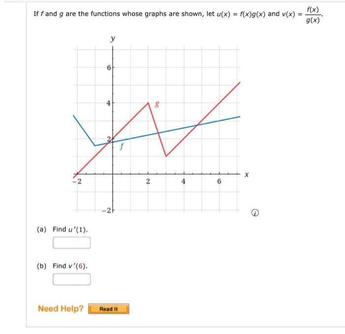 Solved If f and g are the functions whose graphs are shown, | Chegg.com