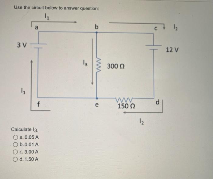 Solved Use the circuit below to answer question: Calculate I | Chegg.com