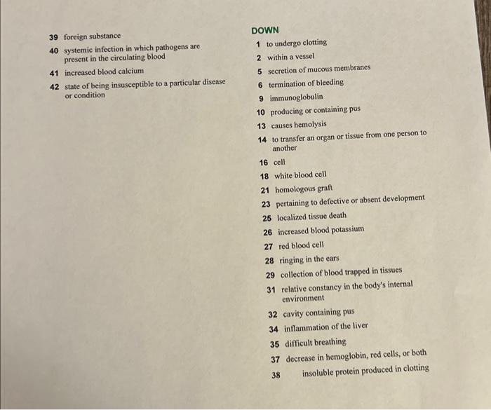 Solved G Crossword Puzzle 12 a device used to redirect body Chegg com