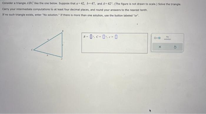 Solved Consider a triangle ABC like the one below, Suppose | Chegg.com