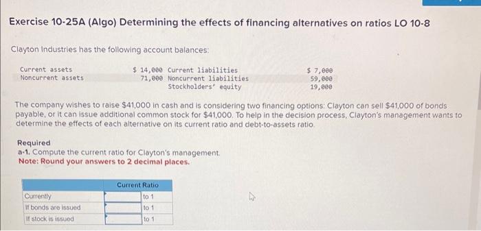 Solved Exercise 10-25A (Algo) Determining the effects of | Chegg.com
