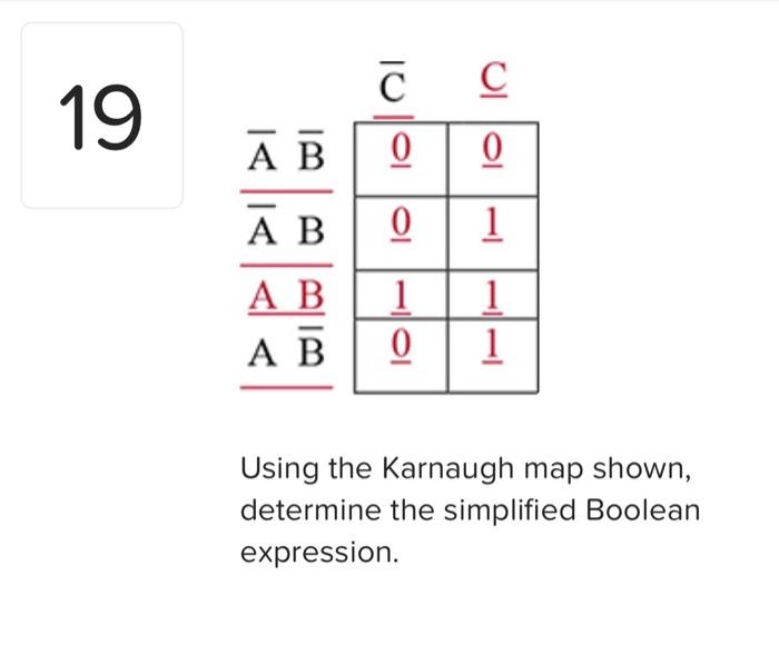 Solved Using the Karnaugh map shown, determine the | Chegg.com