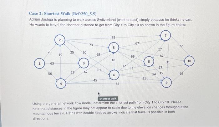 Solved please solve the following on excel; Case 2: Shortest | Chegg.com