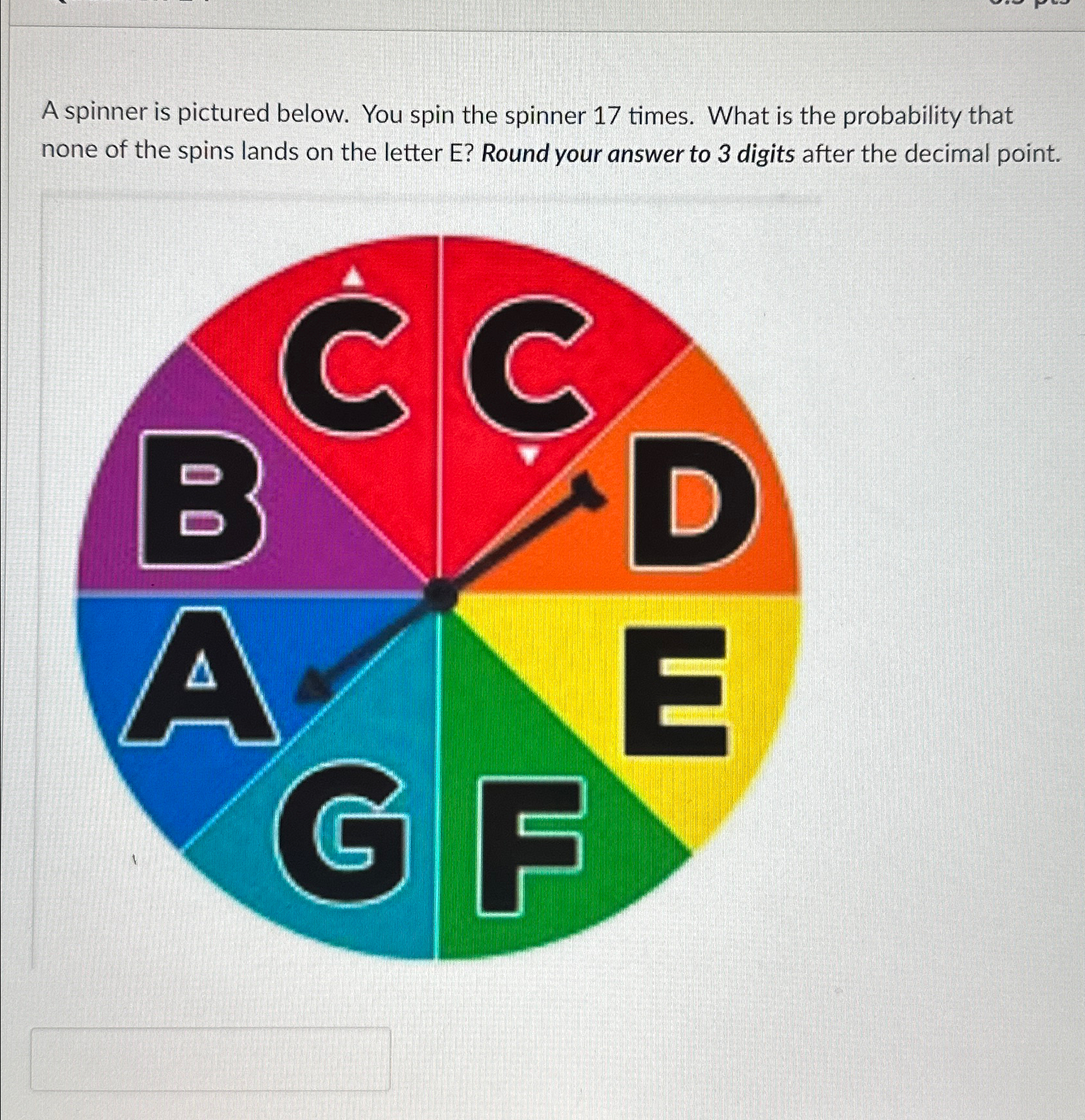 Solved A spinner is pictured below. You spin the spinner 17 | Chegg.com