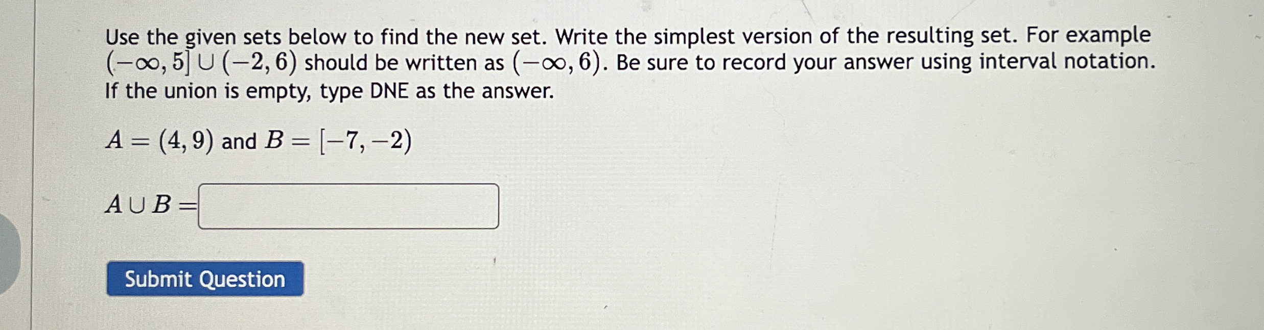 Use the given sets below to find the new set. Write | Chegg.com