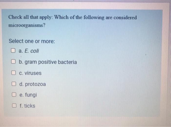 Solved Check all that apply: Which of the following are | Chegg.com