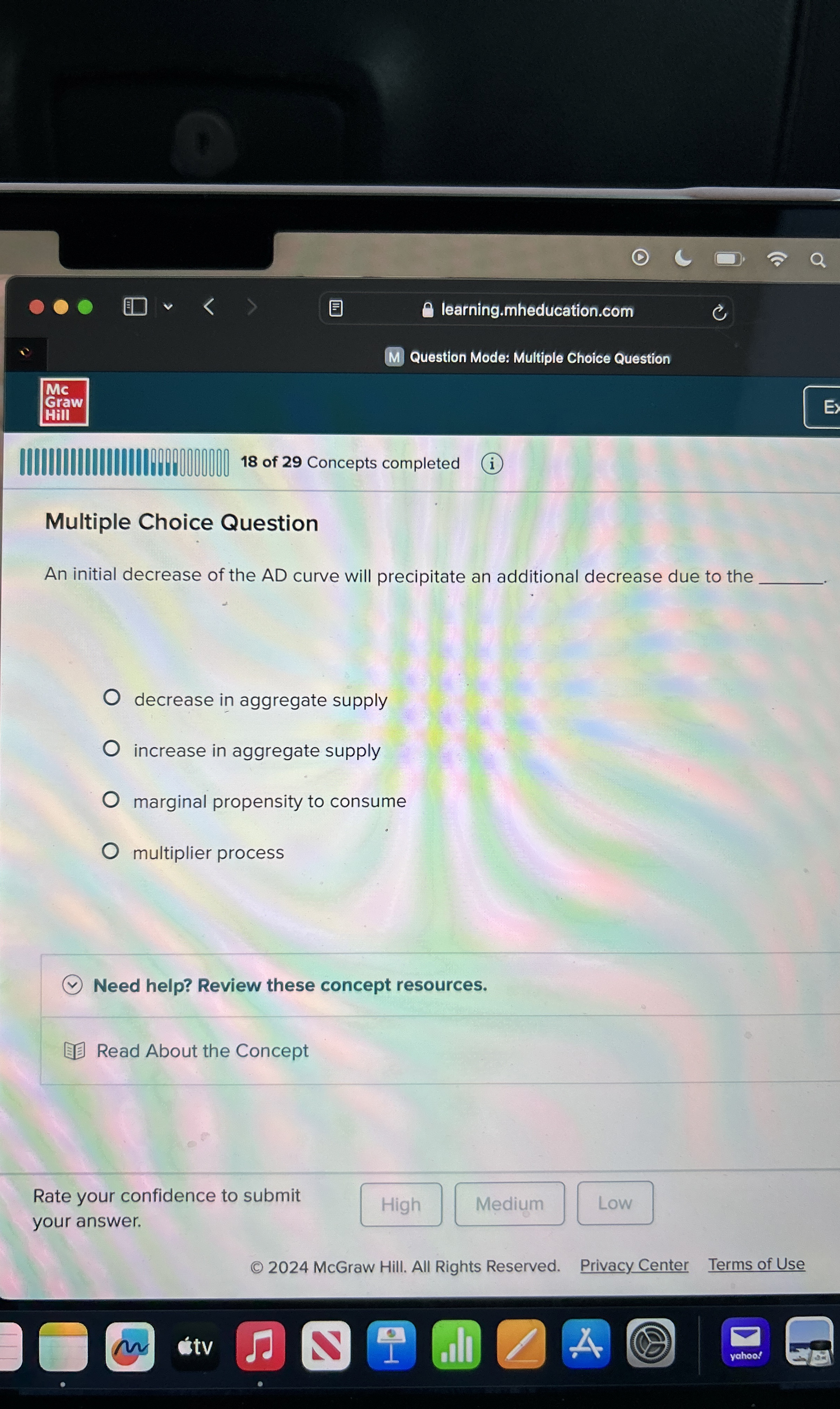 Solved Multiple Choice QuestionAn initial decrease of the AD | Chegg.com