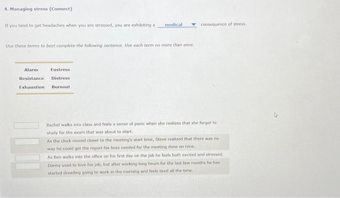 Solved 4. Managing stress (Connect) If you tend to get | Chegg.com